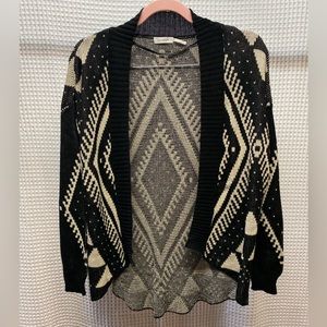 LIKE NEW OPEN FRONT GRAPHIC CARDIGAN